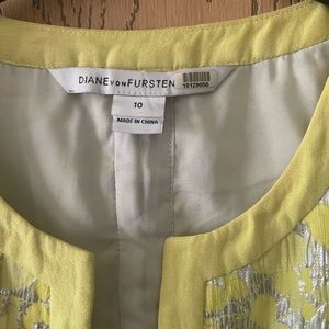 DVF Diane Von Furstenberg Yvette Metallic Dress Size 10